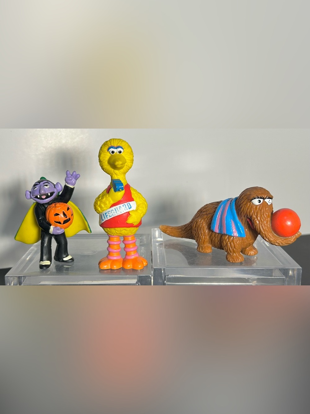 Vintage Applause Sesame Street PVC Figures Big Bird, Snuffleupagus & Count
